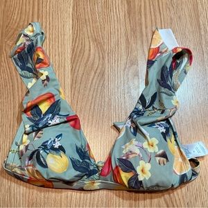 NWOT Kona Sol ruffle citrus bikini top‎ Medium